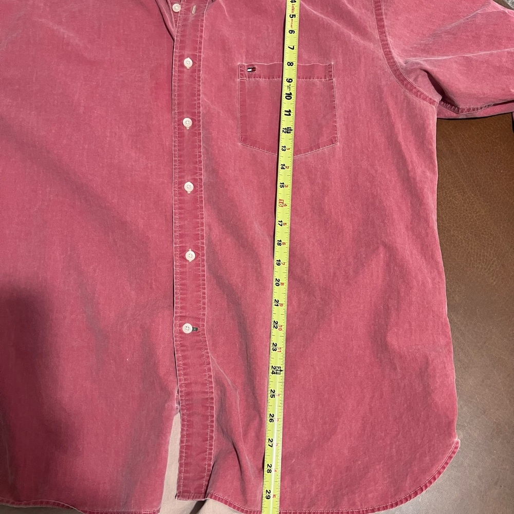 Men's Tommy Hilfiger Red Button-Up Pigment Dyed Shirt - Size XL - Picture 13 of 14
